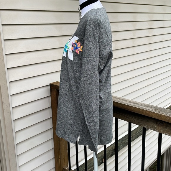 Embroidered Tropical PINK Tee - Picture 7 of 16